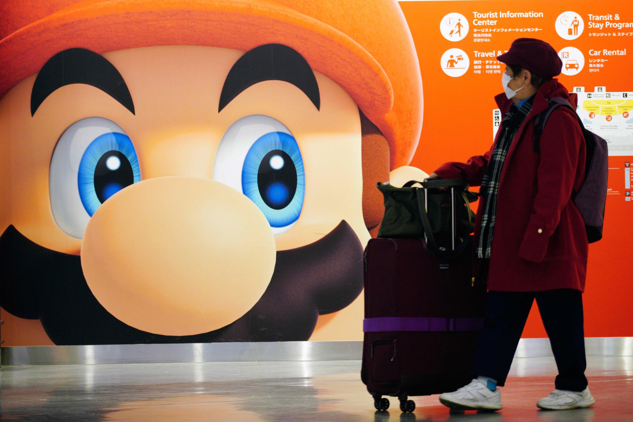 Nintendo character at Narita airport near Tokyo