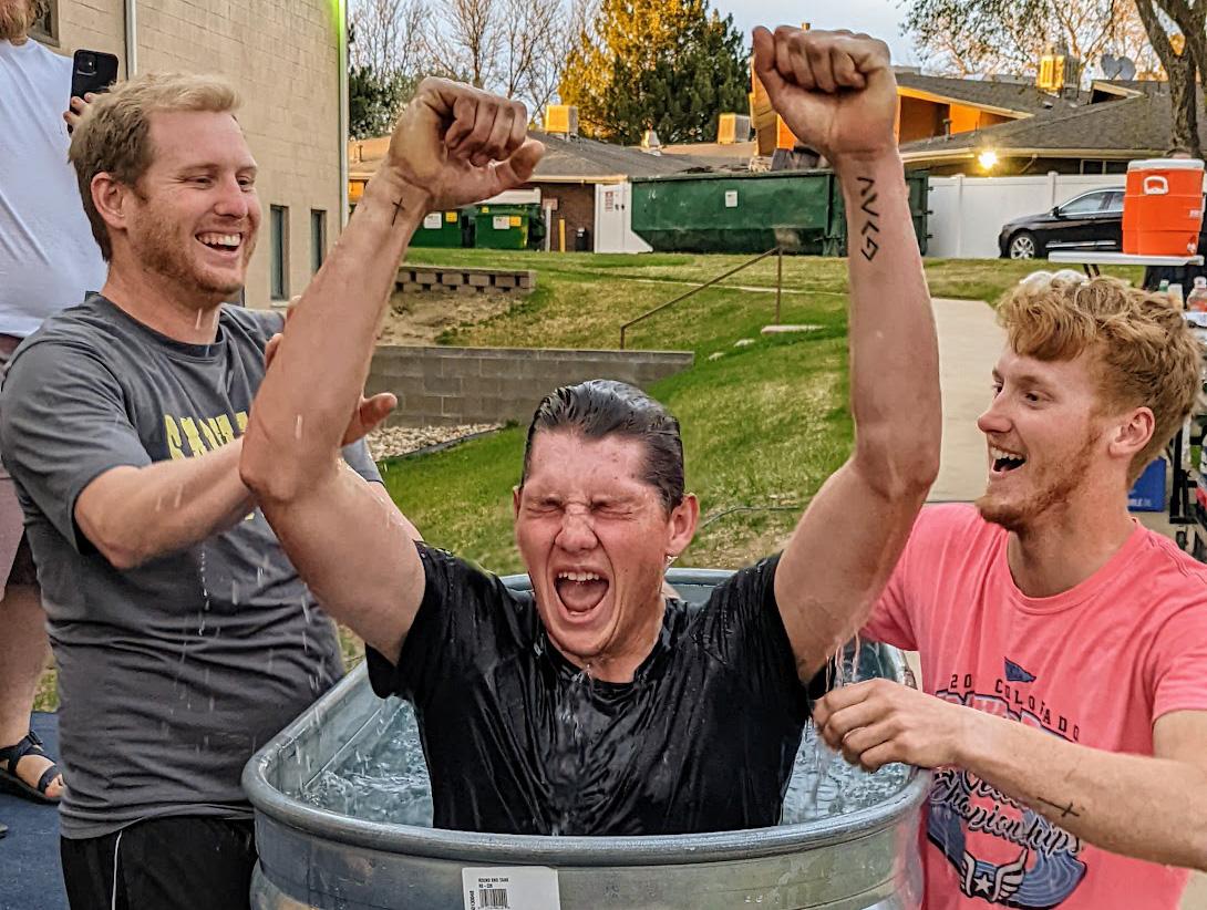 Student baptism at Chi Alpha/Colorado 
