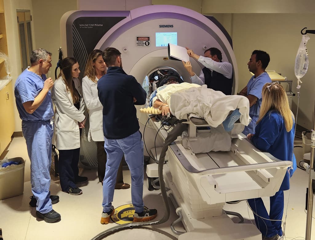 Alzheimer’s patient undergoes focused ultrasound treatment with the WVU RNI team in Morgantown, W.Virginia