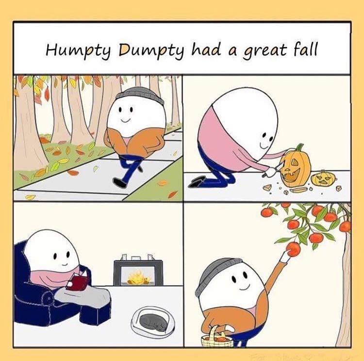 "Humpty Dumpty had a great fall" comic