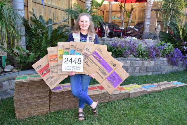 Taylor sold  2,448 boxes of cookies for the flagpole project