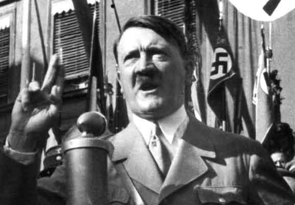 Adolf Hitler, gesturing during a speech