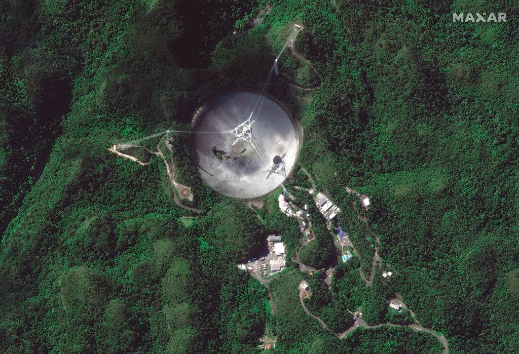 Radio telescope at the Arecibo Observatory in Puerto Rico