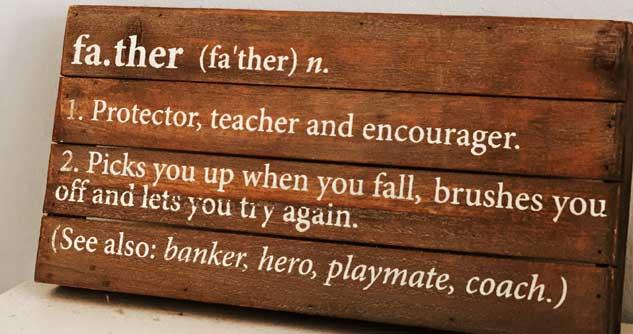Plaque with definition of father 