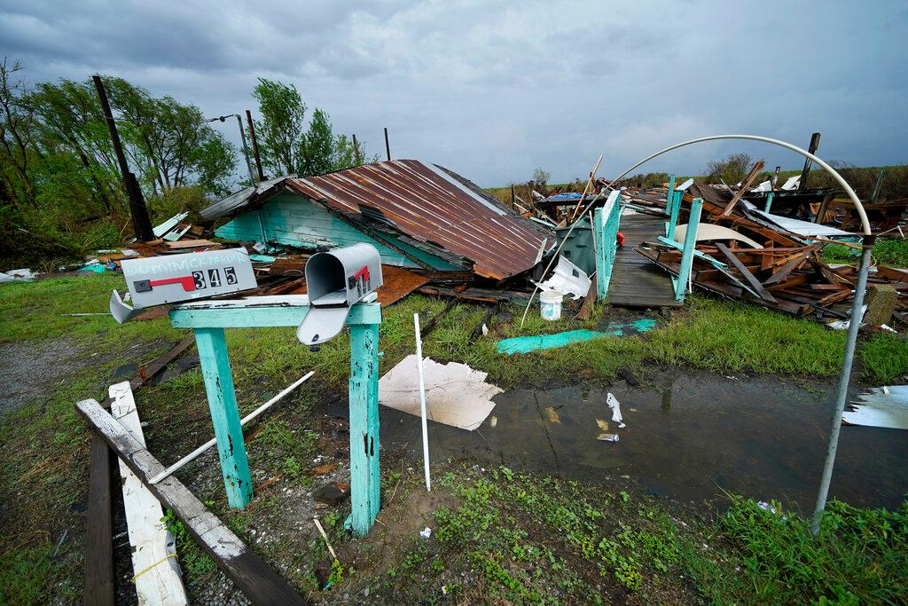 Damage in Louisiana from Hurricane Ida 