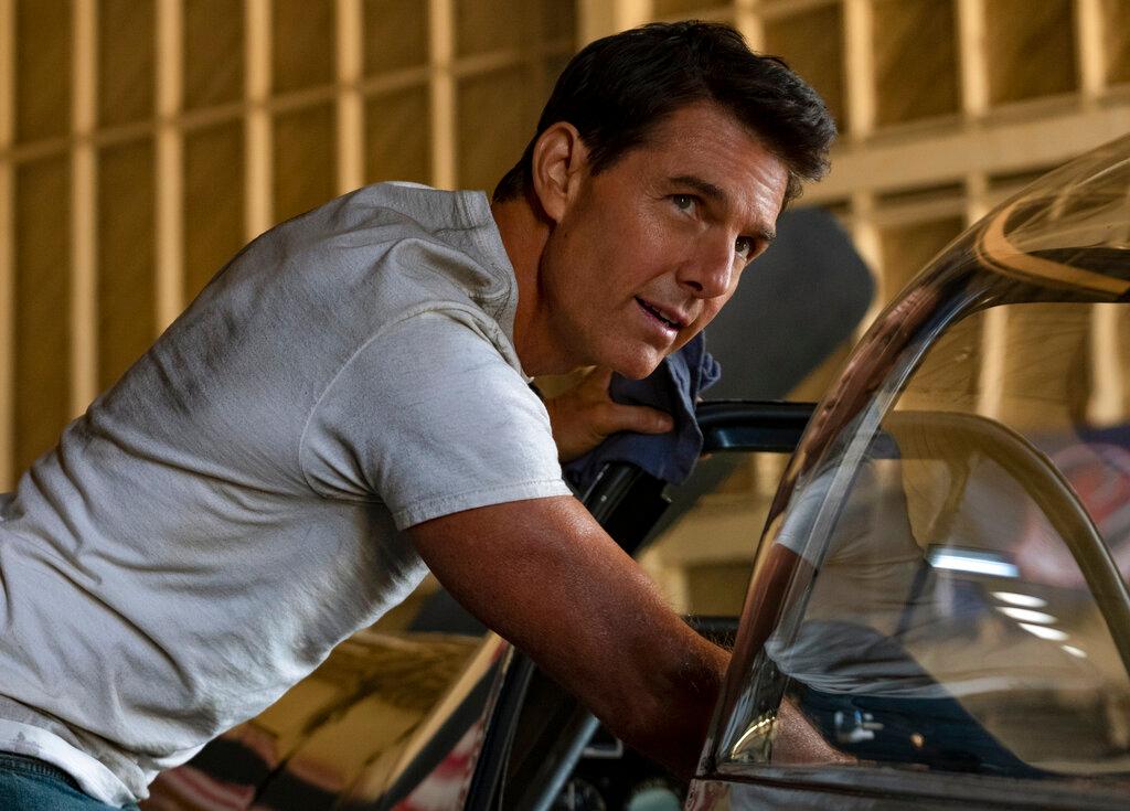 Tom Cruise portraying Capt. Pete "Maverick" Mitchell in a scene from "Top Gun: Maverick."